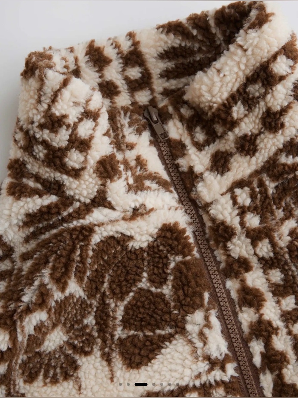 Cider Printed Floral Brown & Cream Fleece Jacket - NWT - XS - Picture 3 of 10